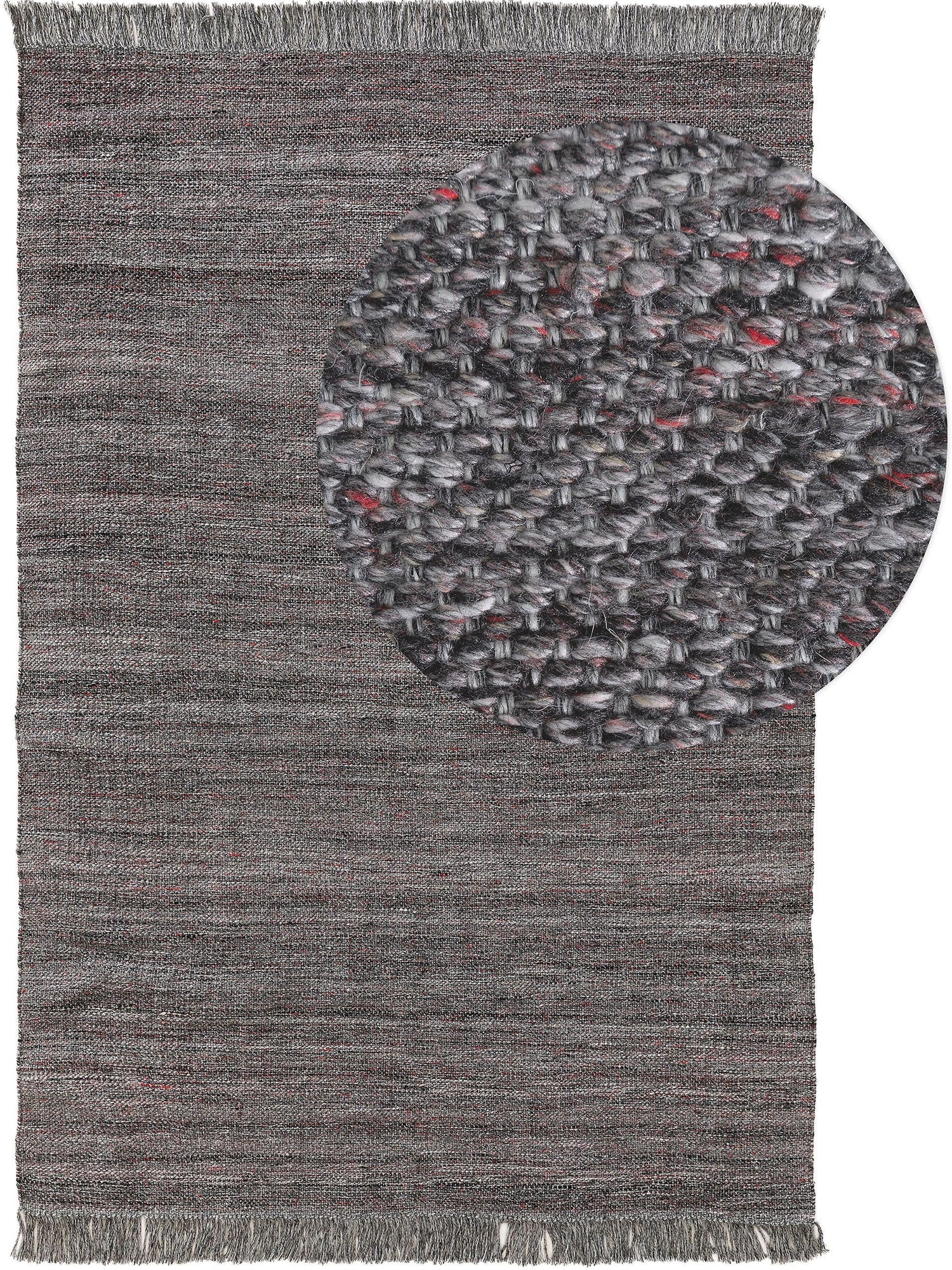 Teppich aus recyceltem Material Damian Grau/Rot